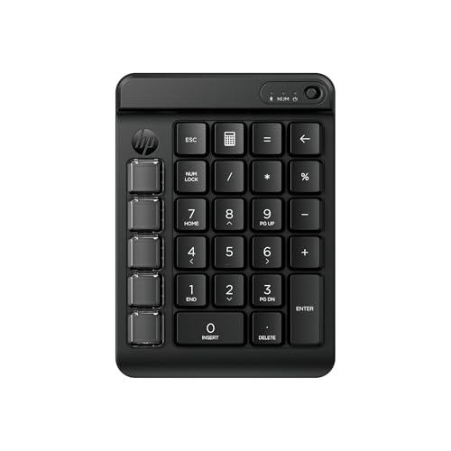 HP 430 Teclado Numérico Programable Inalámbrico, Bluetooth 5.3, 50 Millones de Pulsaciones, Compatible con Windows 10/11, macOS y ChromeOS, Diseño Compacto, Color Negro