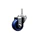 Solid Polyurethane Swivel Threaded Stem Caster w/3" x 1.25" Blue Wheel and 3/4" Stem - 300 lbs Capacity/Caster - Service Caster Brand