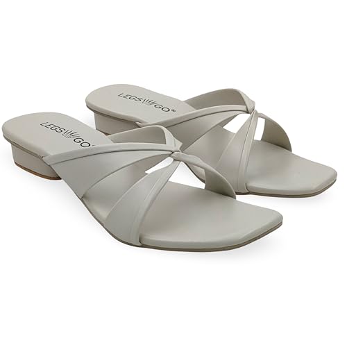 Image of LEGS GO Women's Lavender Flat Sandals with Crystal Strap | Comfortable Slip-On for Casual & Occasional Wear