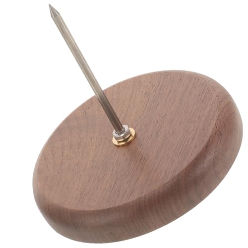 TEHAUX Receipt Spike Holder Walnut and Beech Design for Restaurant Kitchen and Office Compact Memo Organizer and Bill Fork Smooth Edges