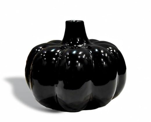 Image of Bliss Hohm Decorative Ceramic Flower Vase for Home Decor and Gifting, Flower Vases for Living Room & Office Decor, Decoration Items, Wall Tabletop showpieces (Black Pumpkin)