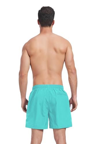 Ougelebo Badehose Herren Badeshorts Herren Kurz Schnelltrocknend Männer Schwimmhose Strandshorts Beach Swim Shorts Trunks Men Blauer See M 3