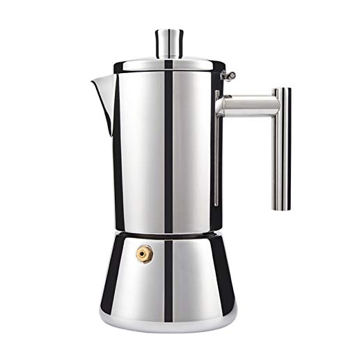 LESOYA Stovetop Espresso Maker Moka Pot Stainless Steel Italian Coffee Maker Machine3-4 Cups Moka Pot for Induction gas or electric stoves 200ml