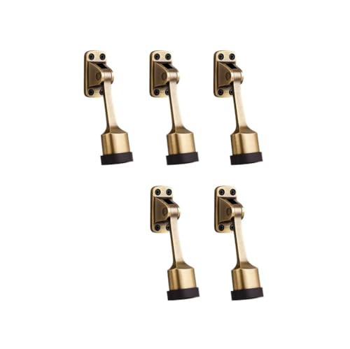 Image of Luxury Door Stopper in Gold | Heavy Duty Metal Door Stops for Home Office | Anti Slip Decorative Door Holder | Modern Gold Finish Door Stop Set for All Floors (Set of 5)