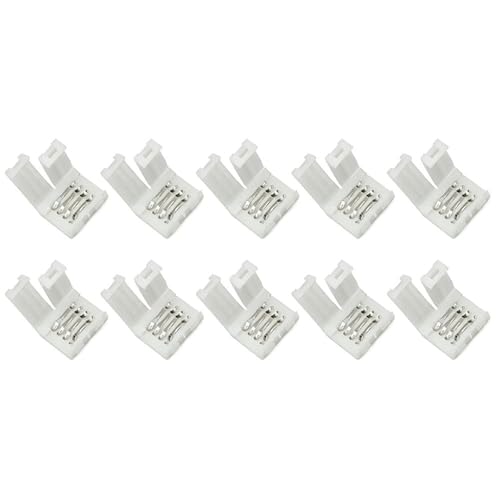 BE-TOOL 10PCS LED Connectors for LED Strip Lights Quick Splice LED Connection Parts(4P 8MM）
