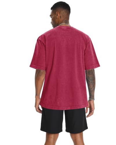 Image of Oversized Tshirts for Men Short Sleeve Vintage Washed Basic Loose Tees