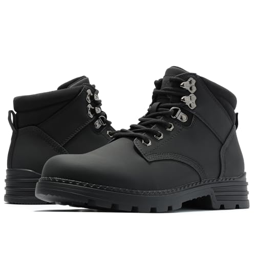 ANJOUFEMME Womens Comfy Outdoor Hiking Boots-Low heels Combat Ankle Boots for Women Non Slip Lace up Winter Shoes for Backpacking Trekking Walking - Image 4