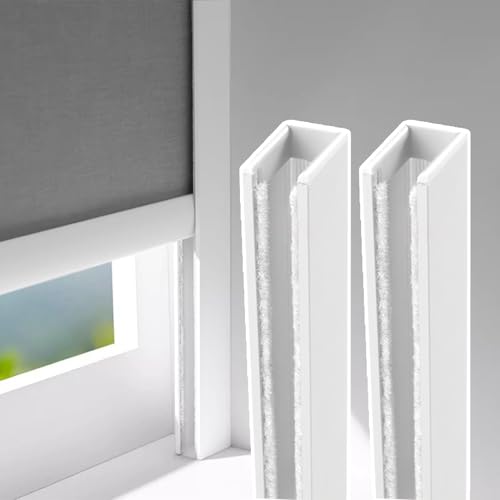 2pcs Light Blocking Strips for Blackout Roller Blinds, U-Shaped Side Rail Track, Home Theaters/Nursery Light Blockers