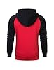MANLUODANNI Men's Pullover Hoodies Hooded Sweatshirt Patchwork Top Casual Hoody with Kanga Pocket, XXL, Black-red #3