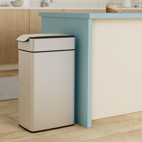 simplehuman 40 Liter/ 10.6 Gallon Slim Touch-Bar Kitchen Trash Can, Brushed Stainless Steel