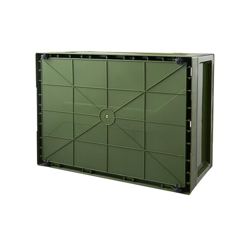 RMAN Aufbewahrungsbox mit Deckel 38L Campingbox Campingschrank Faltbar Transportbox Storage Box für Auto Kofferraum Organize mit 4 Rollen für Reisen im Freien, Camping, Familie, Camping Zubehör, Grün