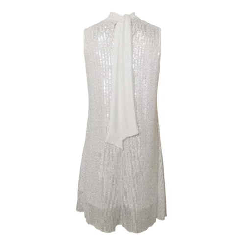 Robe décontractée et élégante à sequins coupe moulante et col rond