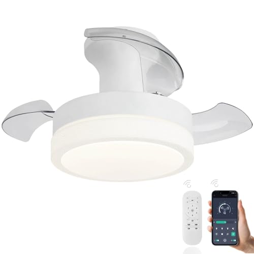 Ventilatore A Soffitto Con Pale A Scomparsa CFG 105 Cm - LED 3 Colori, Telecomando, Timer, Motore DC 50W