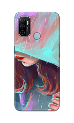 Image of PRINTFIDAA Pretty Woman Under The Umbrella Painting Printed Designer Hard Case for Oppo A53 / A53S Back Cover -(e) RPM1007