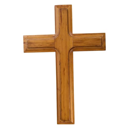 Zerodeko - Zerodeko Wooden Cross Wall Hanging, Antique Rustic Christian Cross Decor, Vintage Wood Crucifix, Religious Home Wall Sculpture for Living Room, Christmas Present