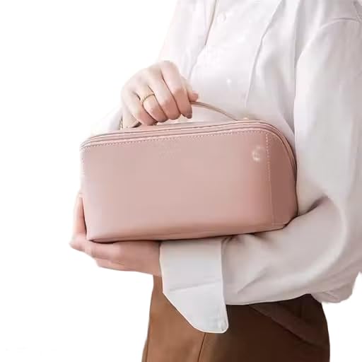 Portable Travel Makeup Bag, Large Capacity Cosmetic Organizer Case with Adjustable Dividers, Waterproof Toiletry Pouch-image-25