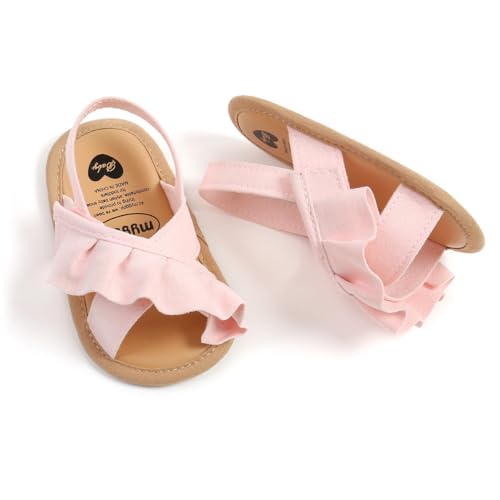 Image of HsdsBebe Baby Girls Sandals Bohemia Flower Bow Soft Sole Toddler First Walkers Beach Summer Shoes