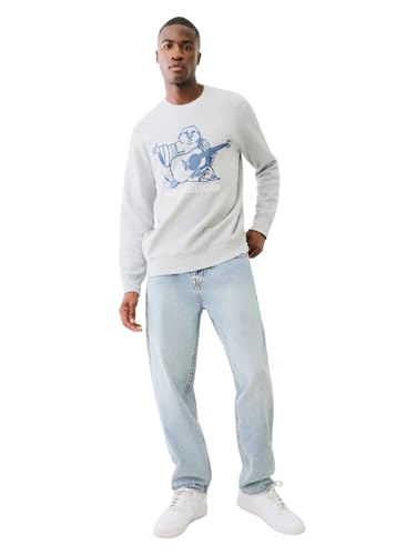 True Religion Men's Buddha Puff Pullover Crewneck Hoodie2
