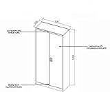 Grey Steel Storage Cupboard 2 Door Tall Locking Bookcase Filing Cabinet Unit 185cm , Heavy Duty Shelving x4 Shelves, Flat Pack - Image 3