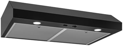 Broan-NuTone 30-Inch Black Under Cabinet Range Hood- Trusted Quiet Power with 350 CFM, 1.5 Sones for Effective Everyday Kitchen Ventilation