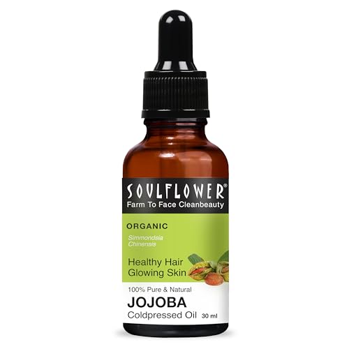 Soulflower Cold-Pressed Jojoba Oil 100% Pure & Organic for Hair G...