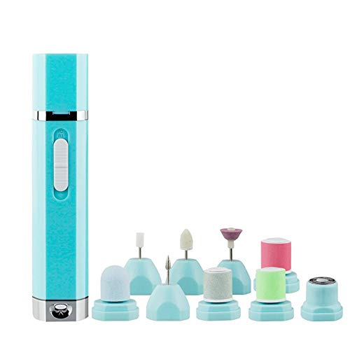 LOHOME Portable Electric Nail Drill - 9 in 1 Nail File Kit Grinder Manicure Machine Battery-operated Nails Portable Salon Machine for Nail Polishing Grinding