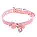 Alvivi Bijoux Collier en Cuir PU avec Grelot Métal Noeud pour Femme Ras de Cou Bandage Réglable SM Ceinture Accessoire de BDSM Rose Taille unique