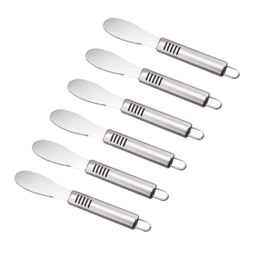 CIYODO 6-piece Stainless Steel Butter Knives Multi-use Spreaders Non-slip Handle Ideal for Cheese Butter and Jam Easy to Clean