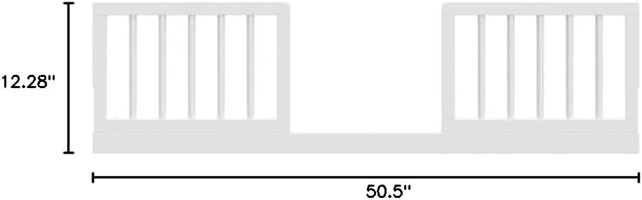 Pemberly Row Universal Wood Toddler Safety Guardrail Kit, White Finish, GREENGUARD Gold Certified, JPMA Certified, Compatible with Select Crib Models, Secure Crib Conversion Accessory