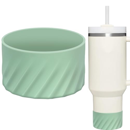 TINERMOY Protective Silicone Boot,Cup Boot for Stanley Quencher Adventure 40oz & Stanley IceFlow 20oz 30oz,Silicone Water Bottle Boot Water Bottle Bottom Protector (Green)