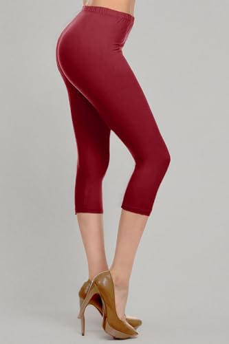 Image of Leggings Depot Women's High Waist Leggings Soft 1 inch Waistband Solid Pants - Regular, Plus, 1X3X, 3X5X