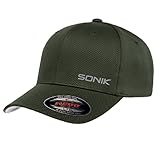 Sonik Flexfit Cap Oliv - Basecap für Karpfenangler One Size - Angelkappe für Herren - Angelcap Männer Grün - Schirmmütze für Karpfenangler