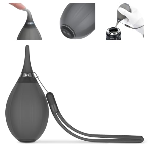 Update Soft Air Blower mit Silikonband,Anti-Staub Kamera/Stein/Staub/Linsen/Filter/Gebläse Tastaturreiniger,Air Blaster Staubreiniger für DSLR CCD LCD Bildschirme mit Zwei Einwegventilen Grau