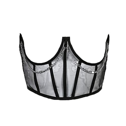 Sup-Coente Goth Waist Corset Belt for Women Gothic Punk Alt Emo Fashion