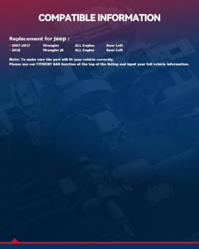 Image of KAX Rear Left Brake Caliper for 2007-2017 Jeep Wrangler