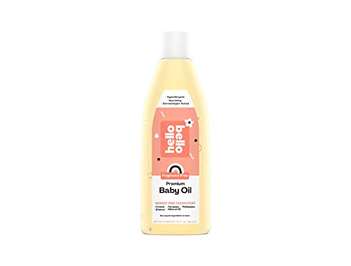 Image of Hello Bello Fragrance Free Baby Oil | Hypoallergenic, Lightweight & Non-Greasy, Plant-Derived Ingredients, No Mineral Oil or Petrochemicals for Babies and Kids | 9.5 FL Oz