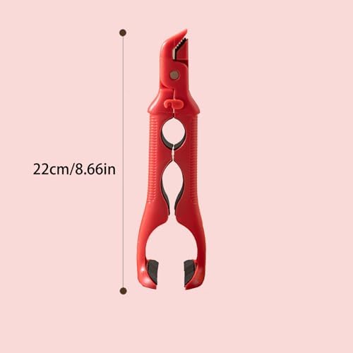 Heat-Resistant Silicone & Plastic Kitchen Tongs, Non-Slip Grip, Ideal for Steaming & Baking, Durable Red Cooking Utensils for BBQ & Food Serving