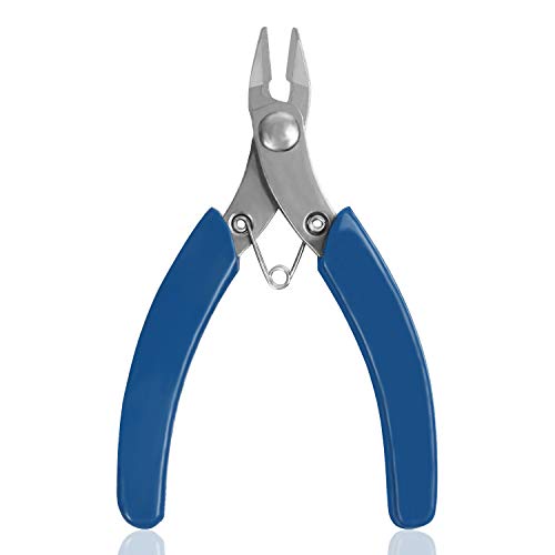 Micro-coupe-fil de 4”,coupe-fil de précision, pince coupante latérale forte et tranchante avec ressort de réinitialisation triangulaire,idéal pour les coupes,traitement électrique des bijoux ect(bleu) Cover