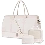 ETRONIK Weekender Overnight Bags for Women, Large Travel Duffle Bags with Shoe Compartment & Wet Pocket, Carry On Tote Bag Gym Duffel Bag with Toiletry Bags for Hospital 3 Pcs Set, Large Size
