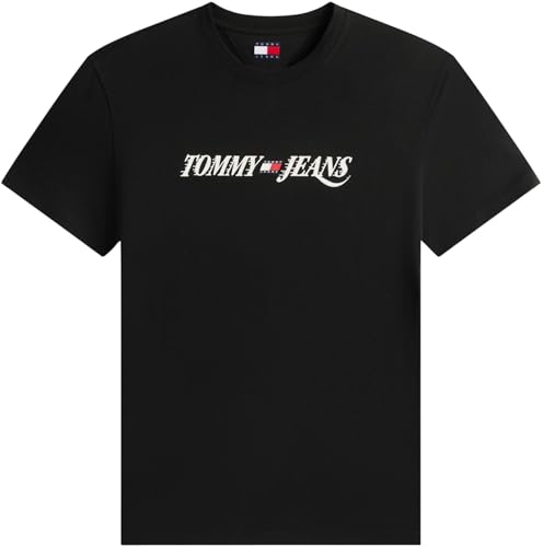 Tommy Jeans Herren T-Shirt Kurzarm Vintage mit Rundhalsausschnitt, Schwarz (Black), S – Ansicht 6