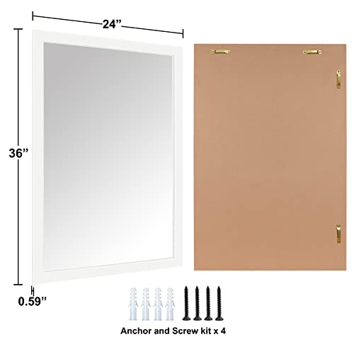 Image of Bathroom Mirror for Over Sink 36x24 Inch Rectangular Wall Mirror, White