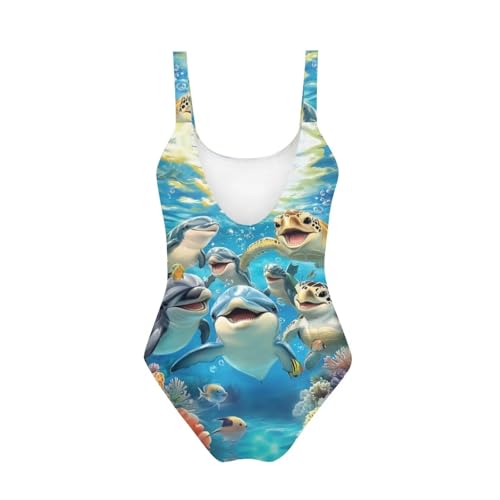 Image of Uourmeti Girls' One-Piece Swimwear Halter Bathing Suit Big Kids Summer Beach Swim Suits Swimming Wear