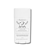 Michelle's Creatives Handmade Tallow Based Deodorant Stick - Handmade with Love and made with Natural Ingredients - The Lavender Deodorant - Natural Deodorant made with Grass Fed Tallow Organic
