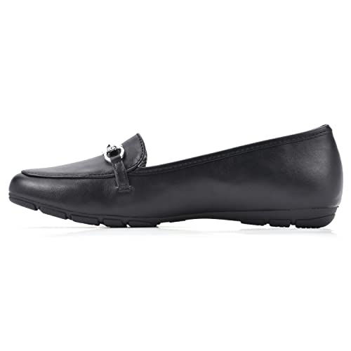 Cliffs By White Mountain Women's Glowing Loafer Flat, Black/Smooth, 8 M #TOP3