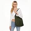 KALIDI Corduroy Tote Bag with Zipper Waterproof Cord Tote Bag for Women with Pockets Compartments Large Capacity Shoulder Bags Handbags for School Work Shopping Travel Daily Use,Green #1