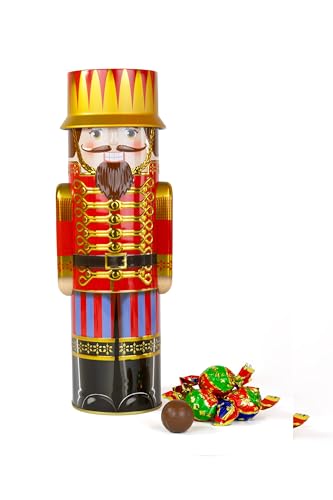 Nutcracker Tin Gift Set - Luxury Chocolates Gift Box filled with Milk Chocolate Truffles, Posh Christmas Chocolate Gifts for Him or Her - Festive Confectionery Sweets and Chocolate Selection, 350g