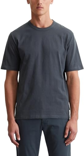 Marc O'Polo Herren T-Shirt aus Bio-Baumwolle mit Rundhalsausschnitt, Blau (Dark Navy), XS – Ansicht 1