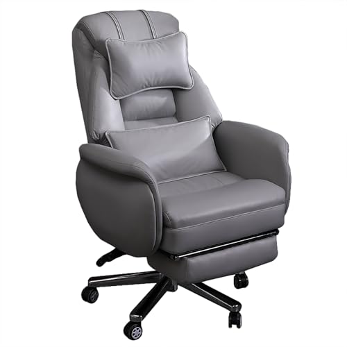 zxhrybh Executive Office Chair with Adjustable Retractable Footrest Ergonomic High Back Desk Chair with Lumbar Support for Home Office(Grey)