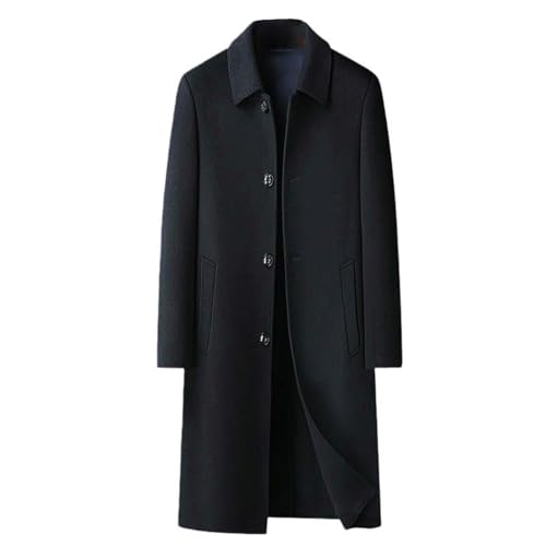 Manteau en laine pour homme de coupe classique unie pour l'automne et l'hiver