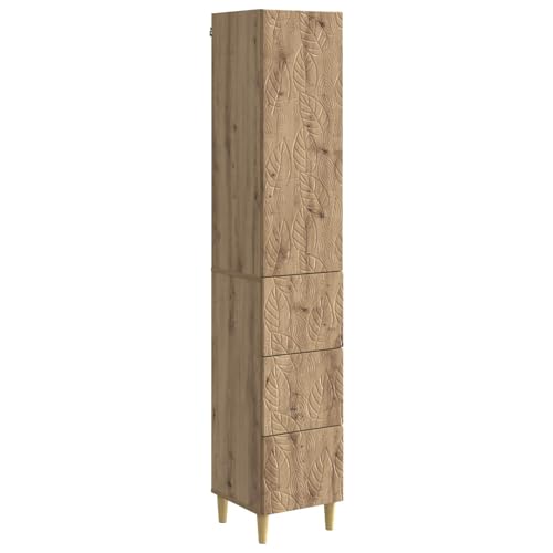 Armoire d'appoint chêne Artisan commode 3 tiroirs et étagères - 2